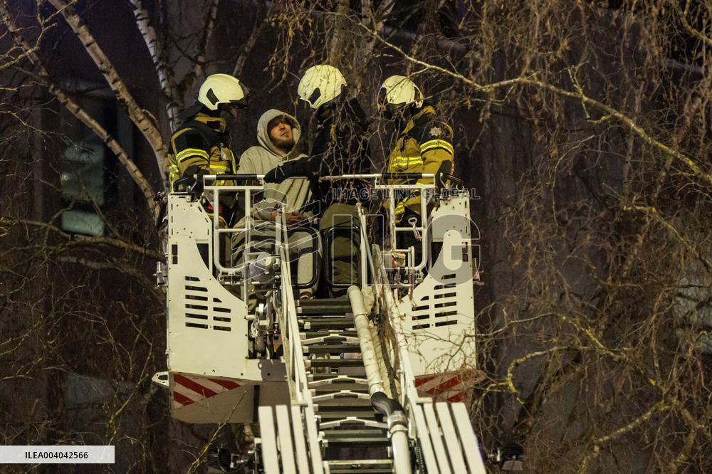 Unpredictable behavior of a man causing a traffic accident