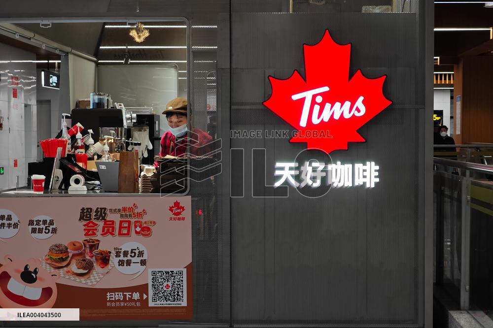 Tim Hortons Cafe in Shanghai