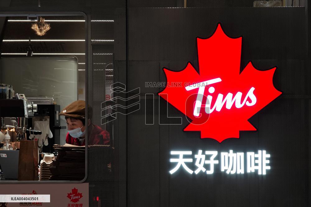 Tim Hortons Cafe in Shanghai