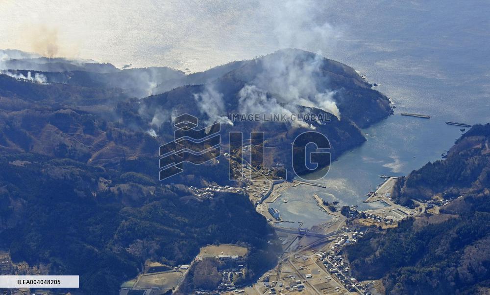 Forest fire in northeastern Japan