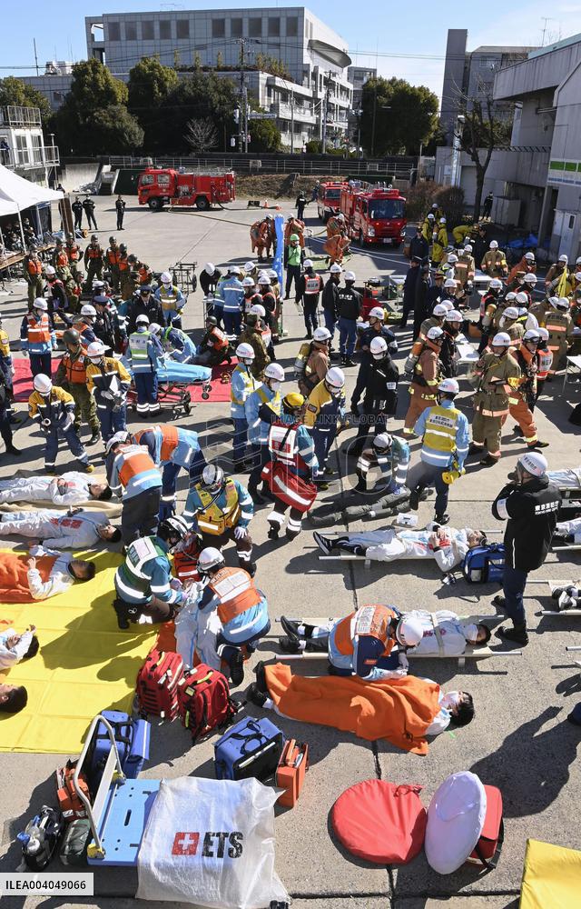 Drill conducted ahead of 30th anniv. of AUM subway sarin gas attack