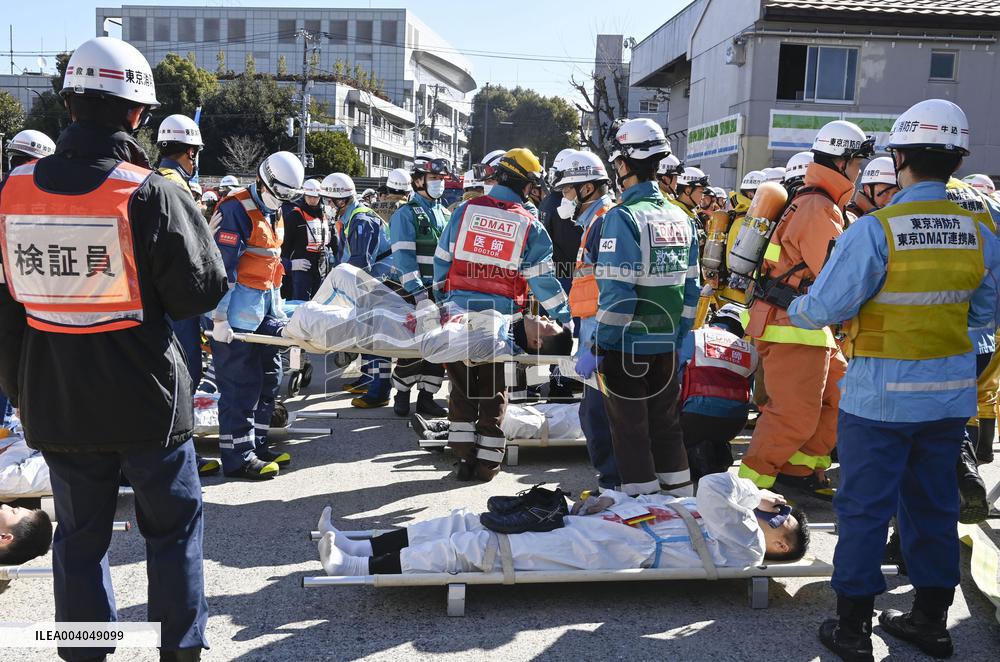 Drill conducted ahead of 30th anniv. of AUM subway sarin gas attack