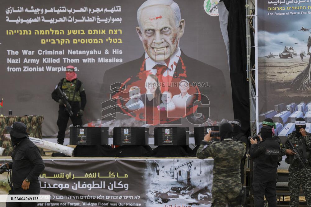 Hamas Releases the Bodies of Four Israeli Hostages - Gaza