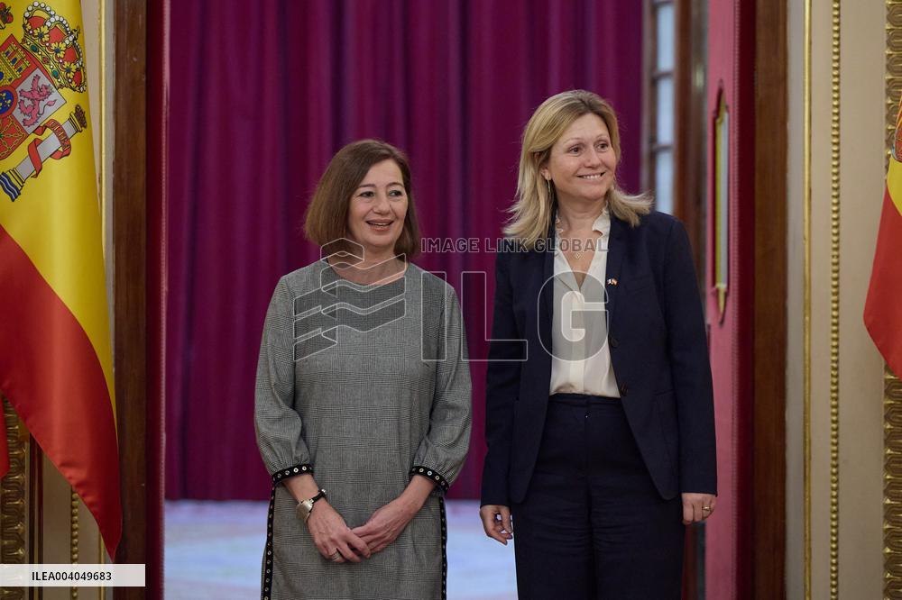 Yael Braun-Pivet Visits The Congress Of Deputies In Madrid - Spain