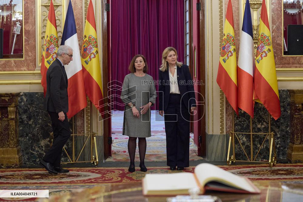 Yael Braun-Pivet Visits The Congress Of Deputies In Madrid - Spain