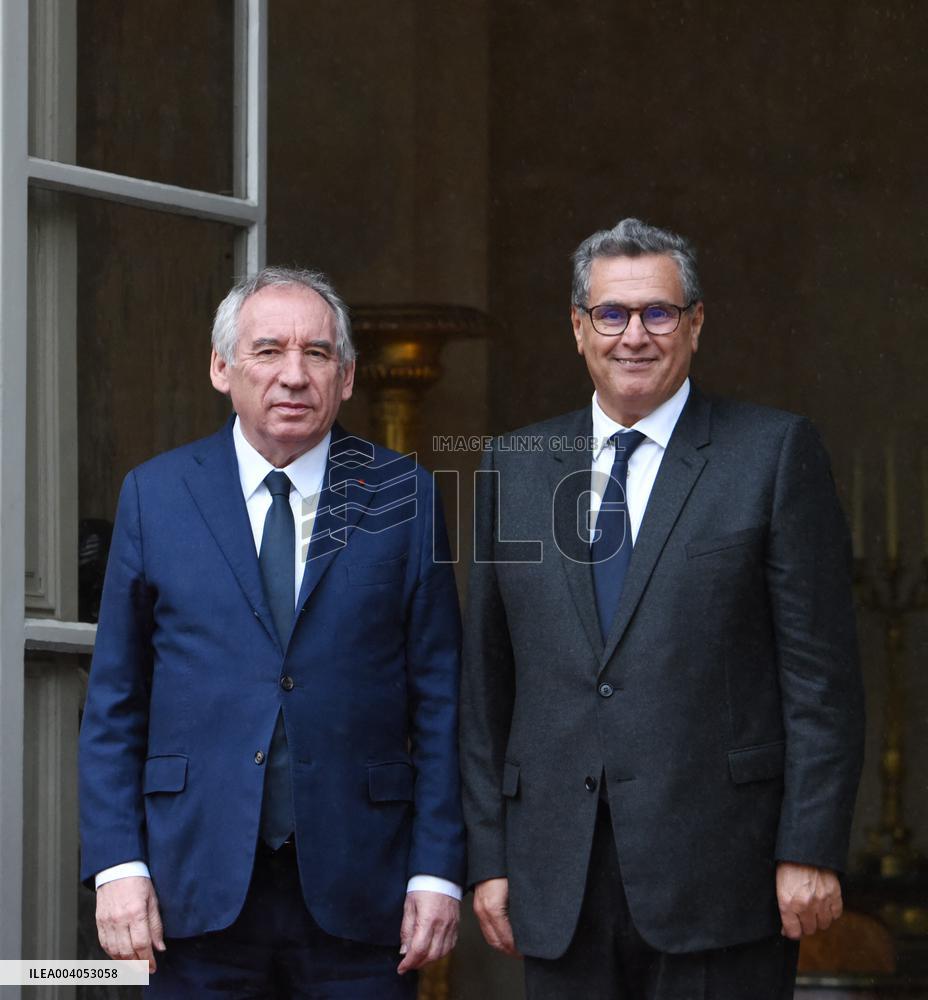 Bayrou Welcomes Maroccan PM Akhannouch - Paris