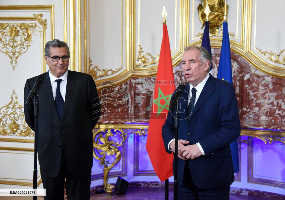 Bayrou Welcomes Maroccan PM Akhannouch - Paris