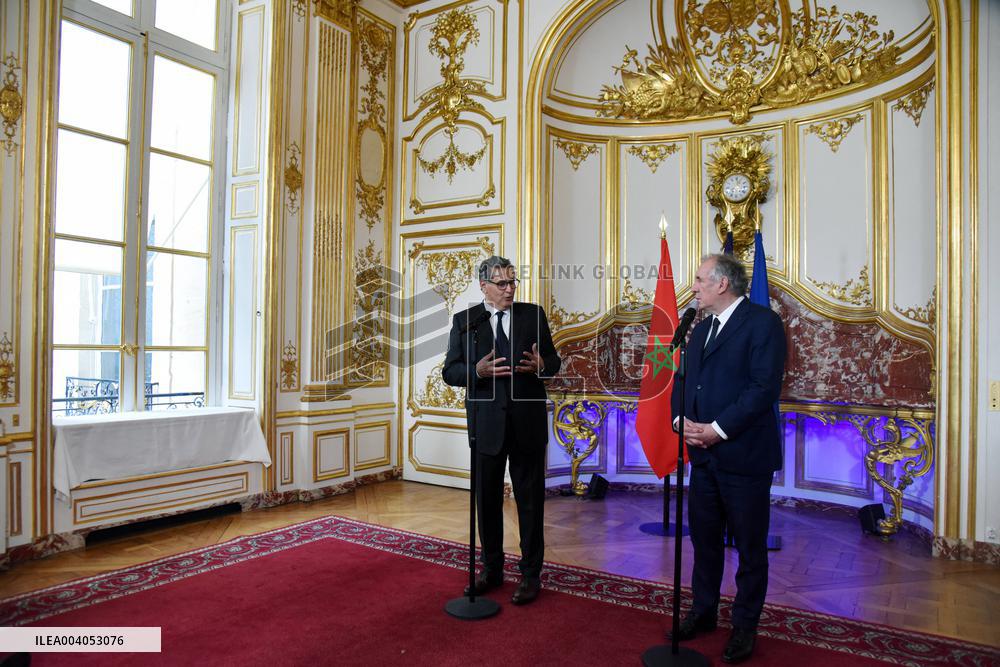 Bayrou Welcomes Maroccan PM Akhannouch - Paris