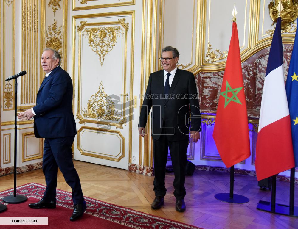 Bayrou Welcomes Maroccan PM Akhannouch - Paris
