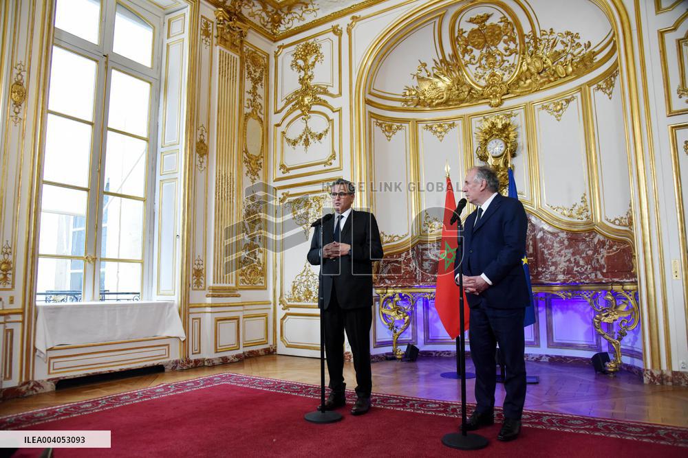 Bayrou Welcomes Maroccan PM Akhannouch - Paris
