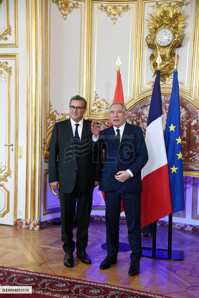 Bayrou Welcomes Maroccan PM Akhannouch - Paris