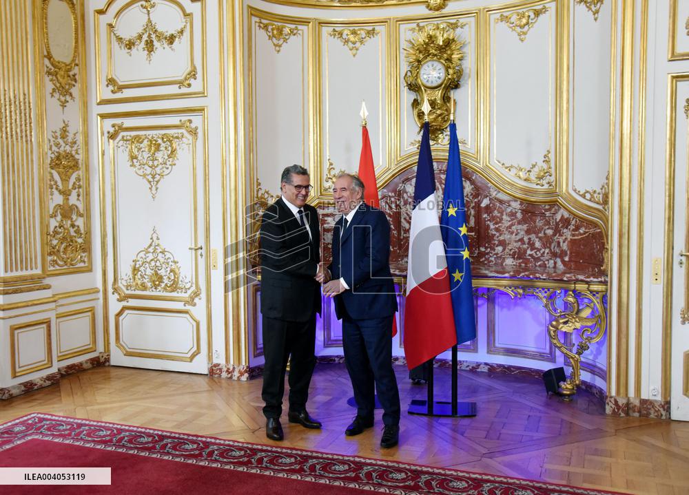 Bayrou Welcomes Maroccan PM Akhannouch - Paris