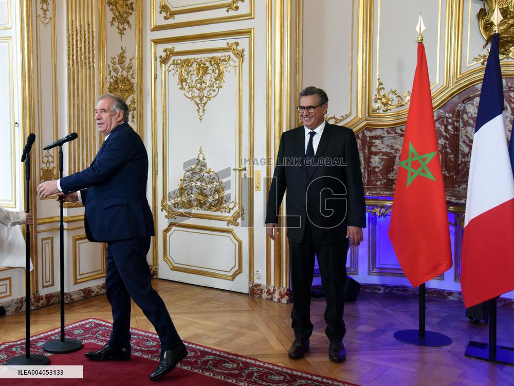 Bayrou Welcomes Maroccan PM Akhannouch - Paris