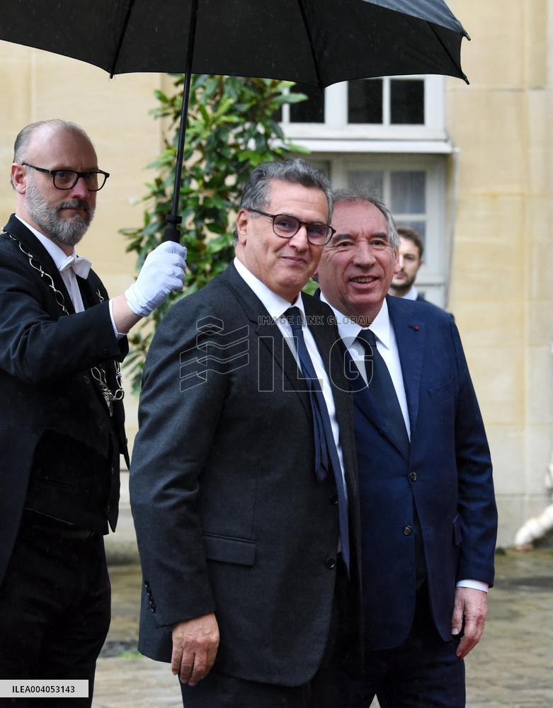 Bayrou Welcomes Maroccan PM Akhannouch - Paris