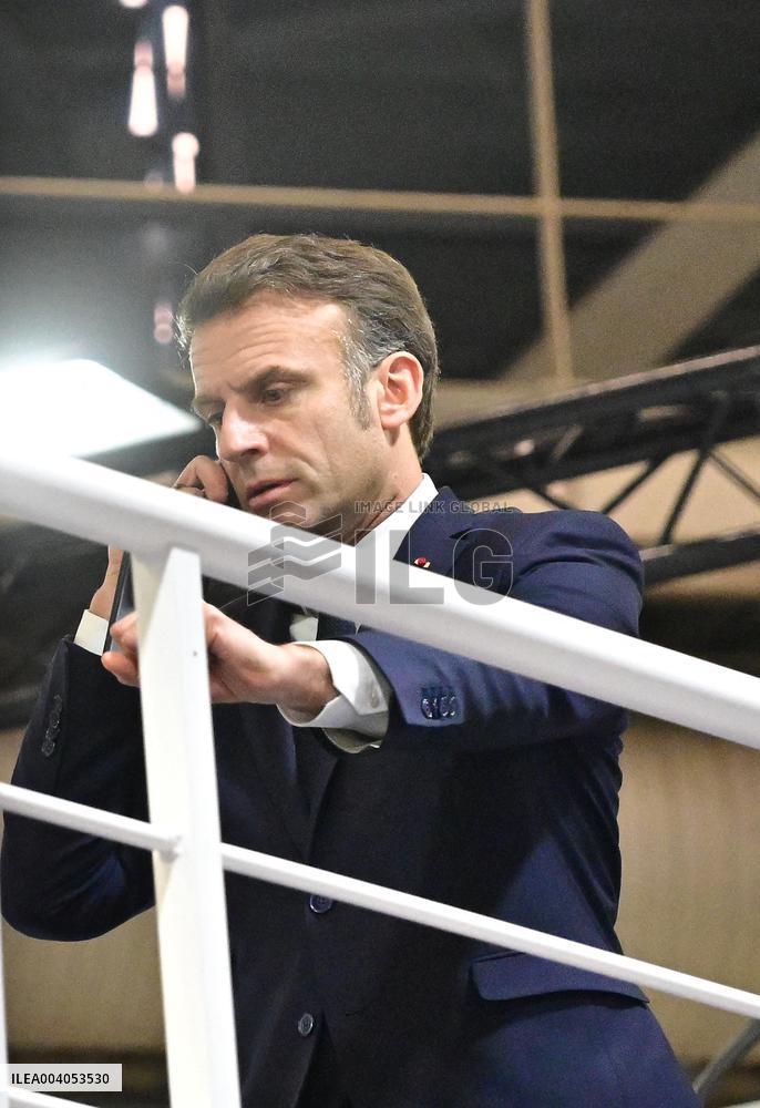 President Macron talks on the phone with Bruno Retailleau following the knife attack in Mulhouse - Paris