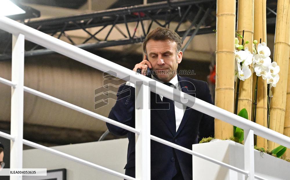 President Macron talks on the phone with Bruno Retailleau following the knife attack in Mulhouse - Paris