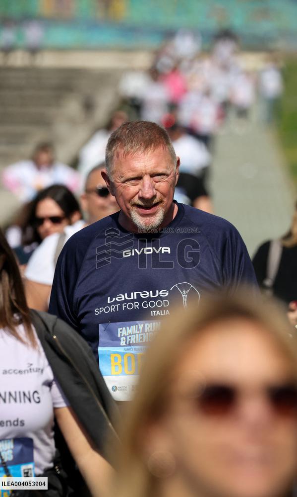 Boris Becker And Wife At Half Marathon - Naples