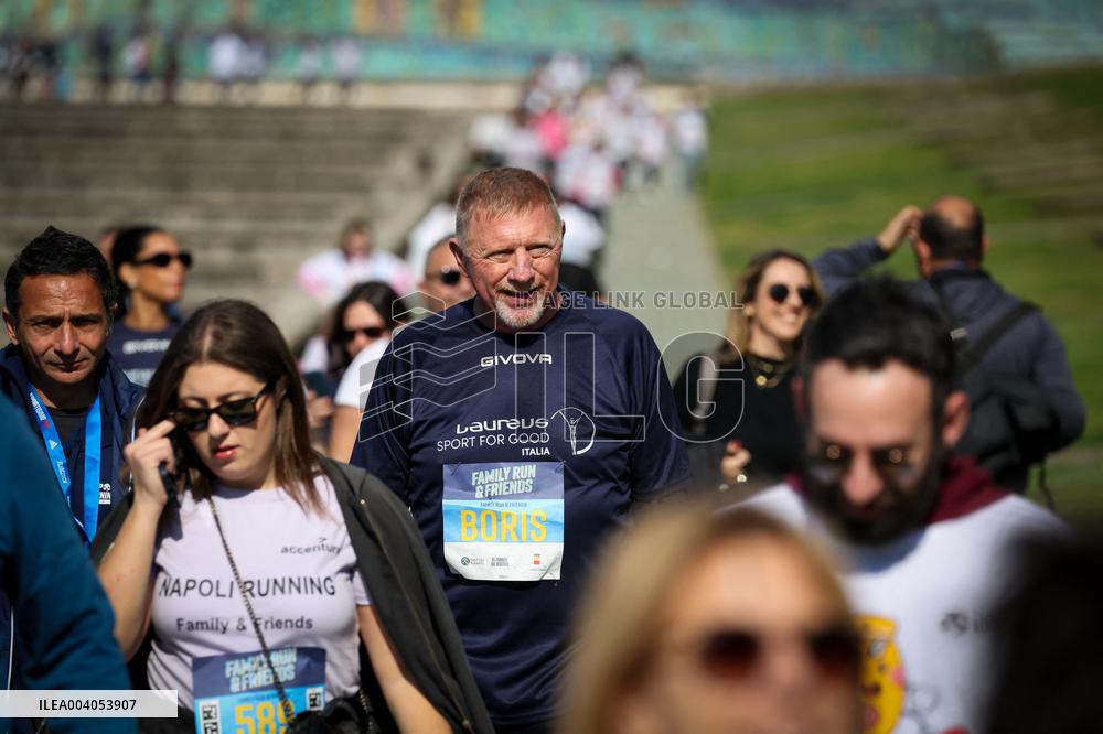 Boris Becker And Wife At Half Marathon - Naples