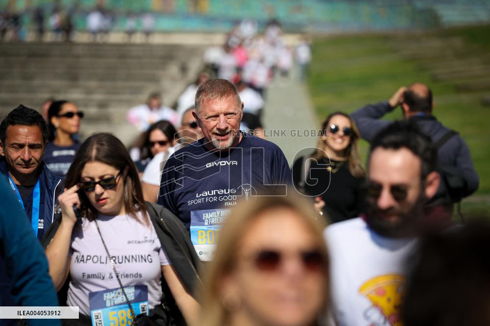 Boris Becker And Wife At Half Marathon - Naples