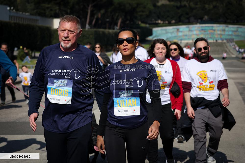 Boris Becker And Wife At Half Marathon - Naples