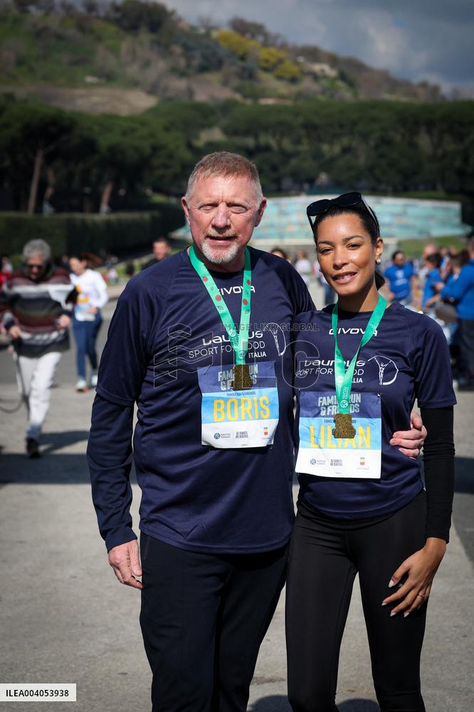 Boris Becker And Wife At Half Marathon - Naples