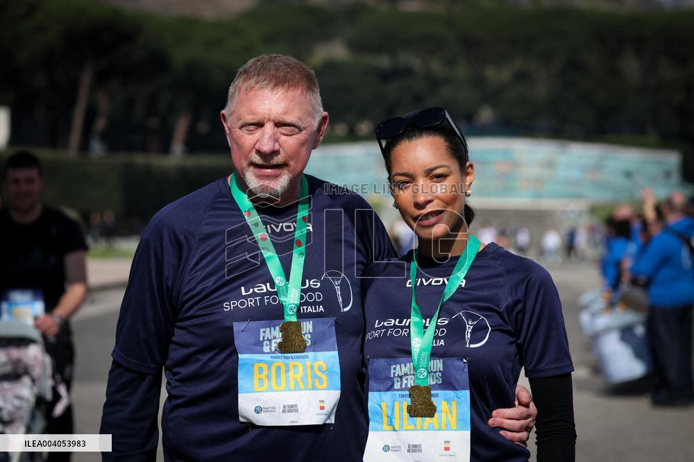 Boris Becker And Wife At Half Marathon - Naples