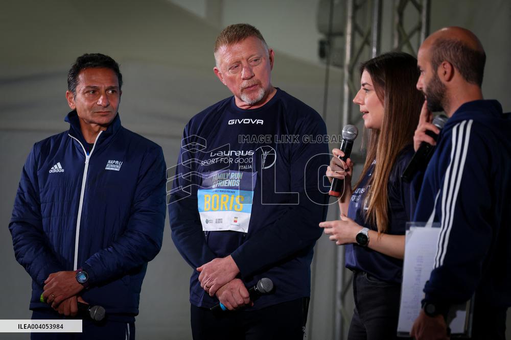 Boris Becker And Wife At Half Marathon - Naples