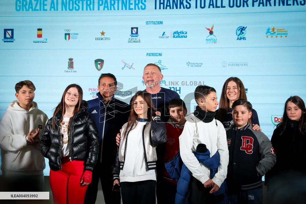 Boris Becker And Wife At Half Marathon - Naples