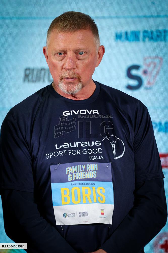Boris Becker And Wife At Half Marathon - Naples