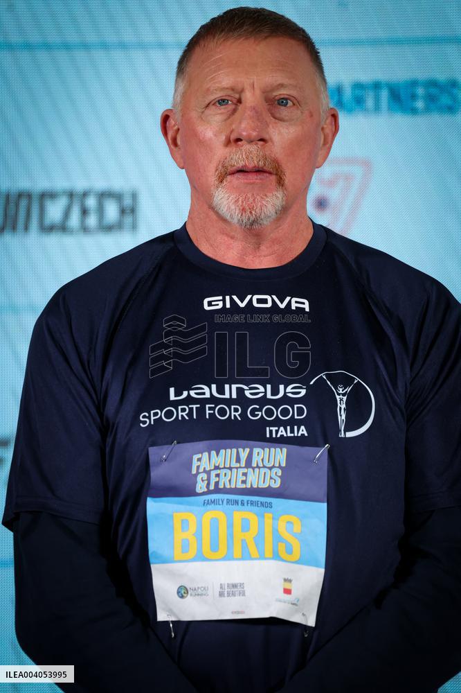Boris Becker And Wife At Half Marathon - Naples