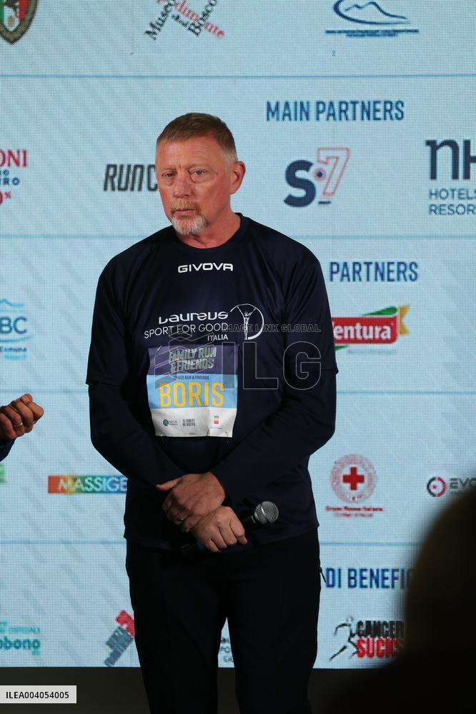 Boris Becker And Wife At Half Marathon - Naples