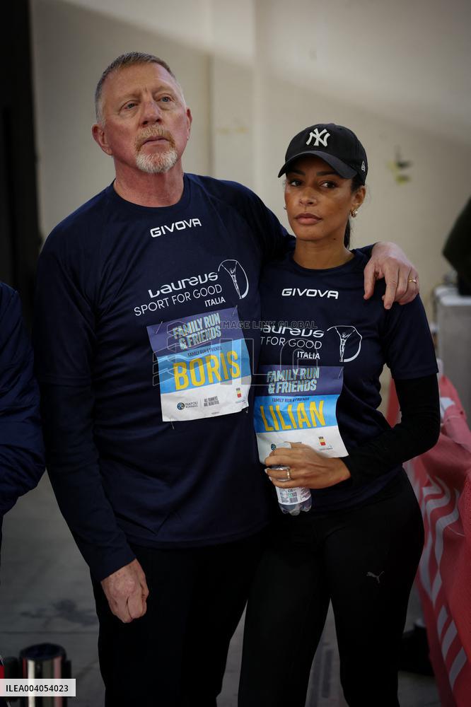 Boris Becker And Wife At Half Marathon - Naples