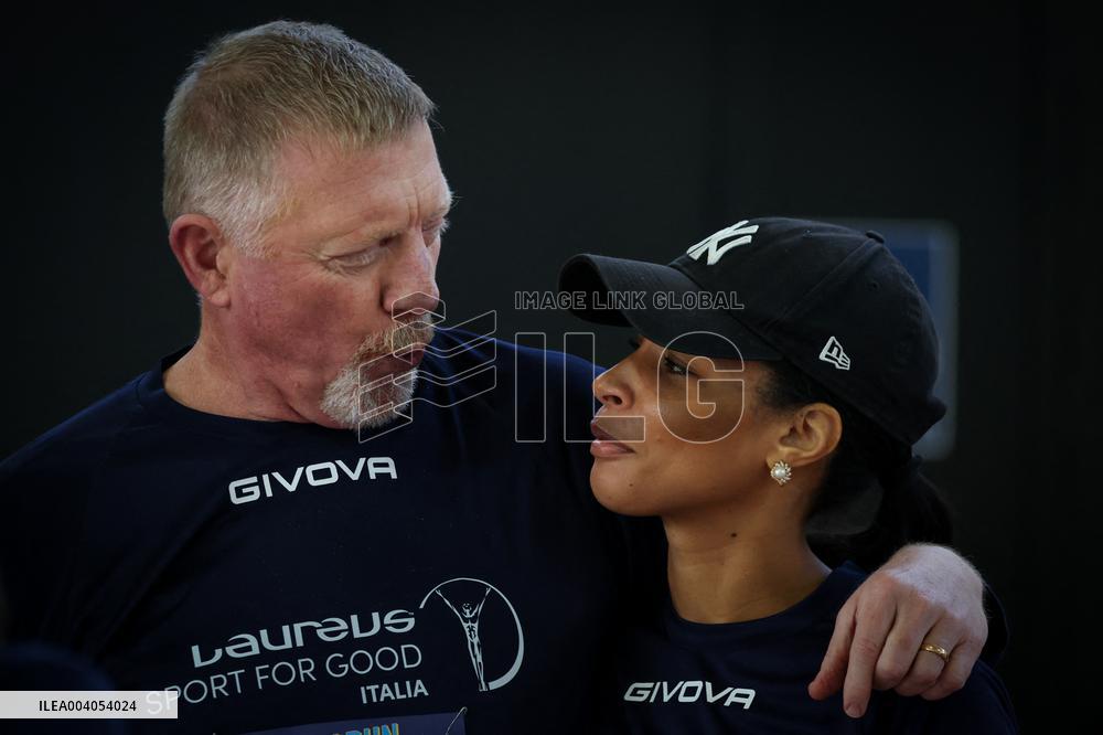 Boris Becker And Wife At Half Marathon - Naples