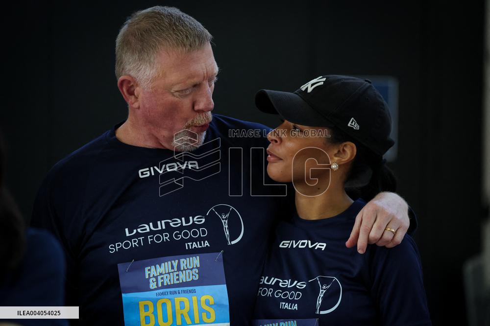 Boris Becker And Wife At Half Marathon - Naples