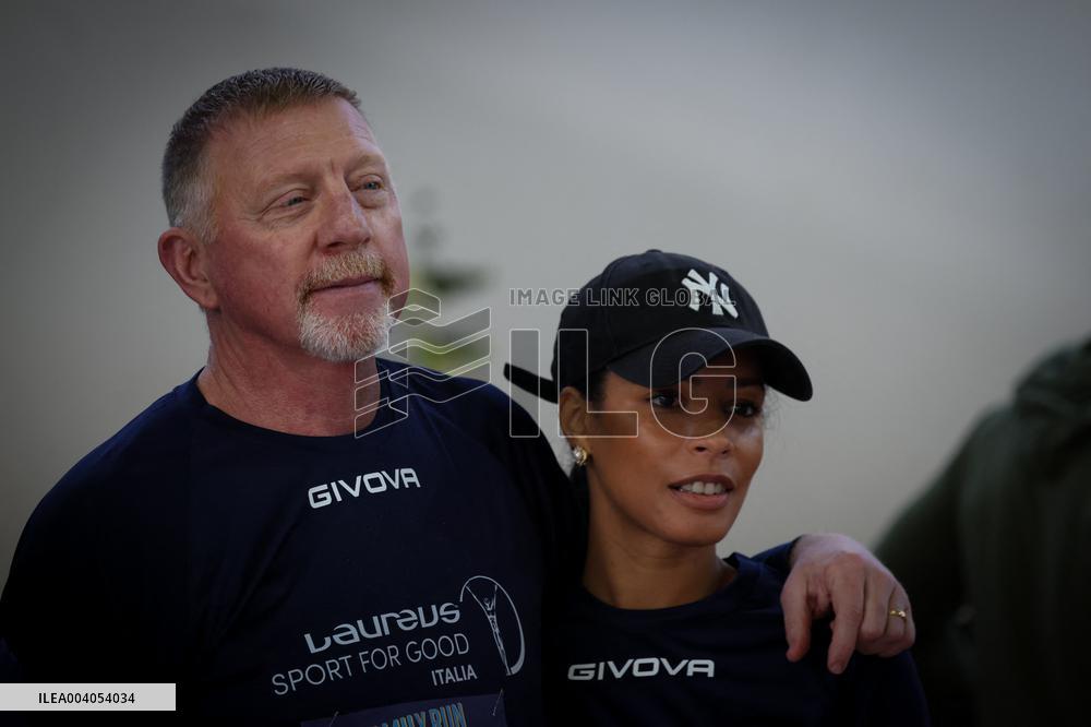 Boris Becker And Wife At Half Marathon - Naples