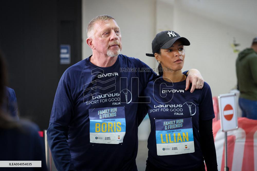 Boris Becker And Wife At Half Marathon - Naples