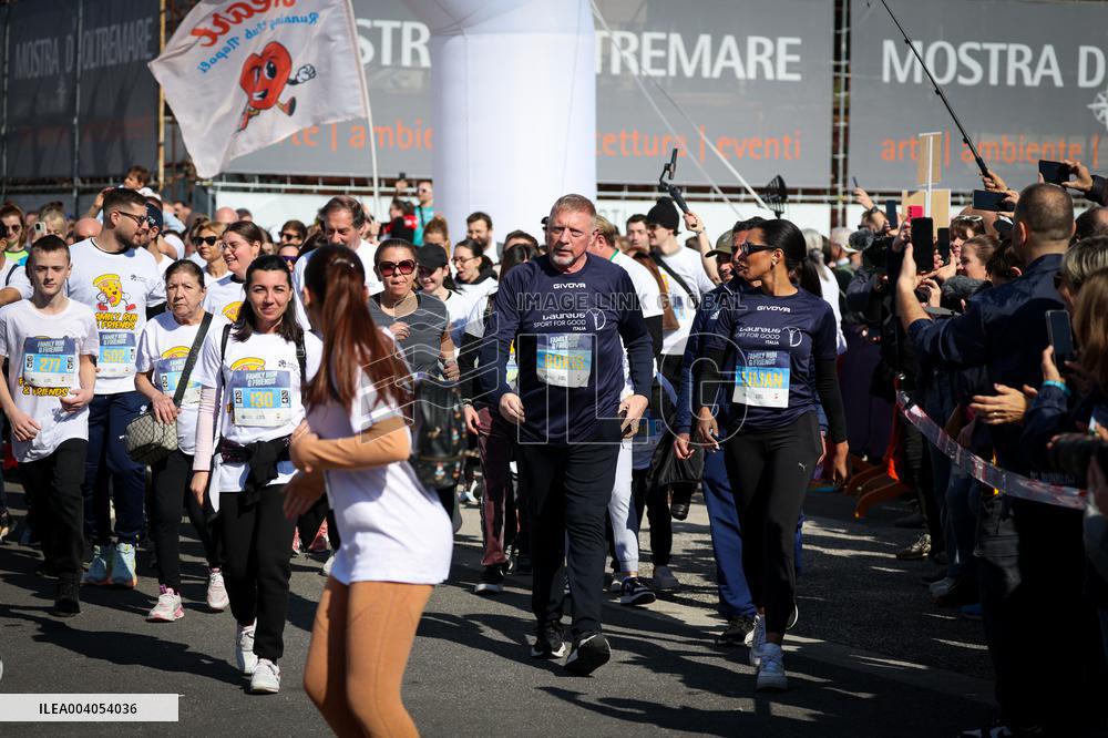Boris Becker And Wife At Half Marathon - Naples