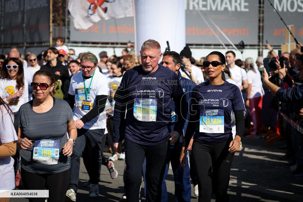 Boris Becker And Wife At Half Marathon - Naples