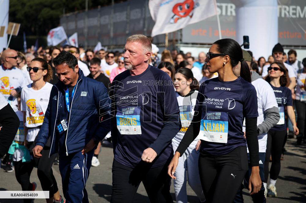 Boris Becker And Wife At Half Marathon - Naples