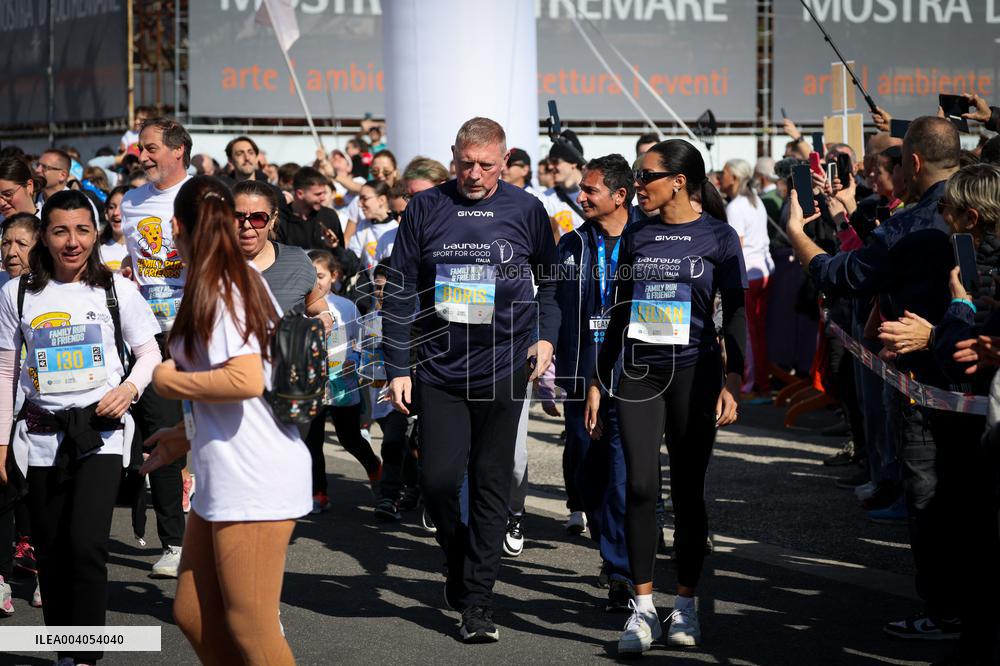 Boris Becker And Wife At Half Marathon - Naples