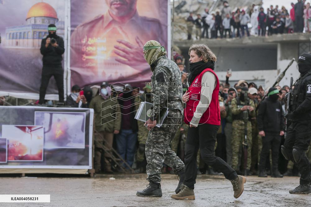 Hamas Hands Over Israeli Hostages To Red Cross In Gaza