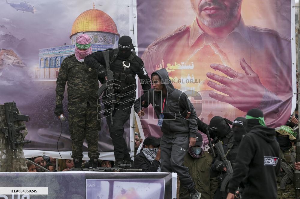 Hamas Hands Over Israeli Hostages To Red Cross In Gaza