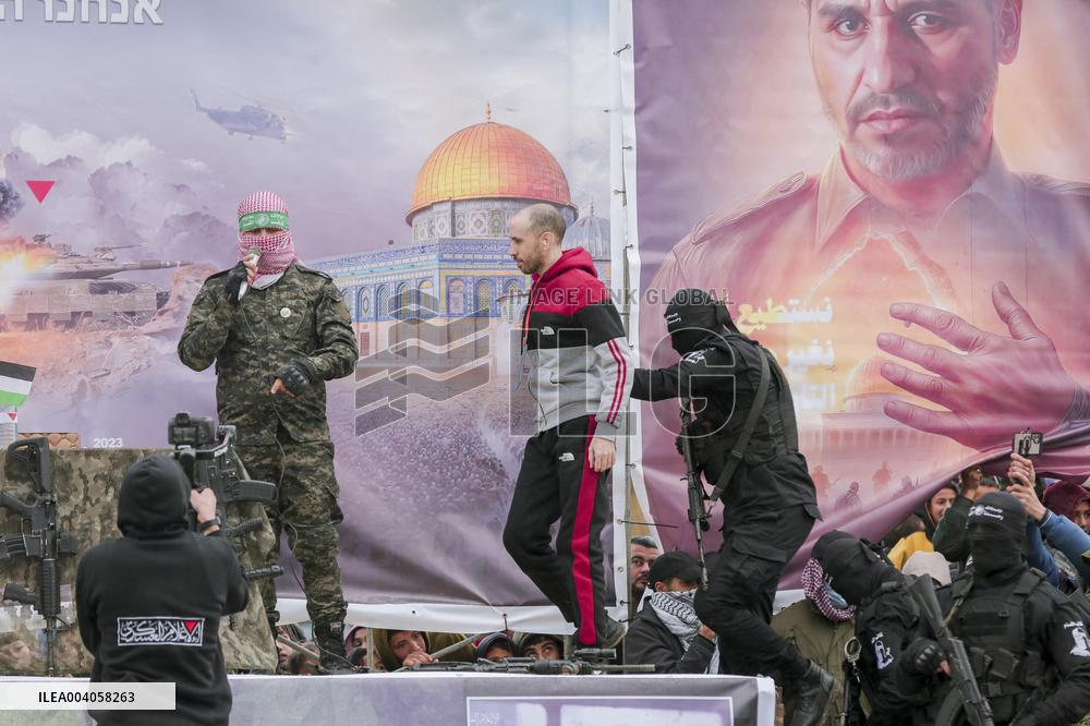 Hamas Hands Over Israeli Hostages To Red Cross In Gaza