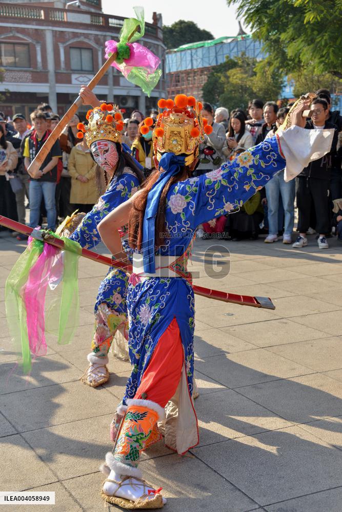Taiwanese Artists Perform to Welcome The New Year at the Tianhou Palace in Quanzhou