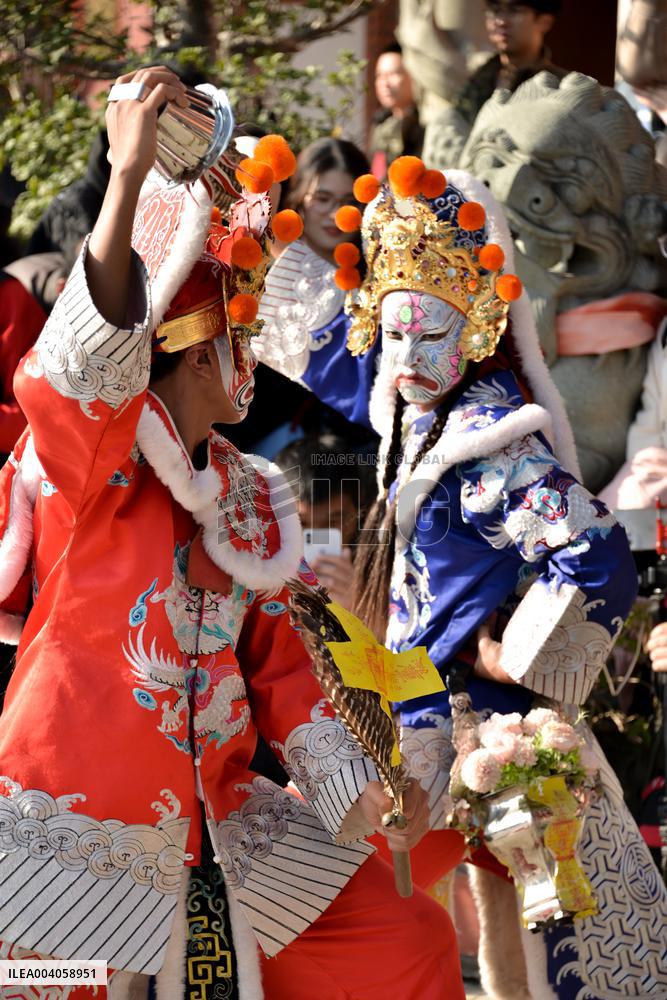 Taiwanese Artists Perform to Welcome The New Year at the Tianhou Palace in Quanzhou