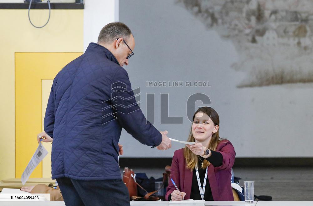 German Bundestag Election - Friedrich Merz Casts His Vote