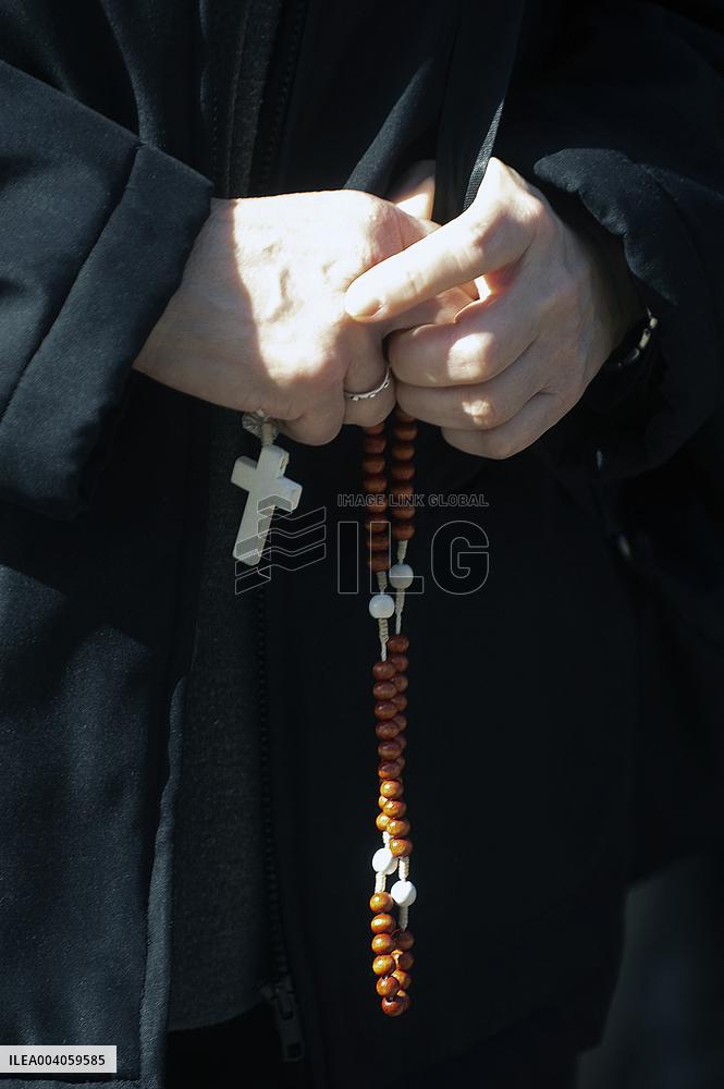 People Pray For Pope Francis at Gemelli Hospital - Rome