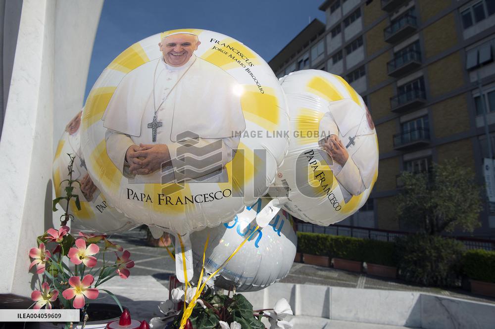 People Pray For Pope Francis at Gemelli Hospital - Rome