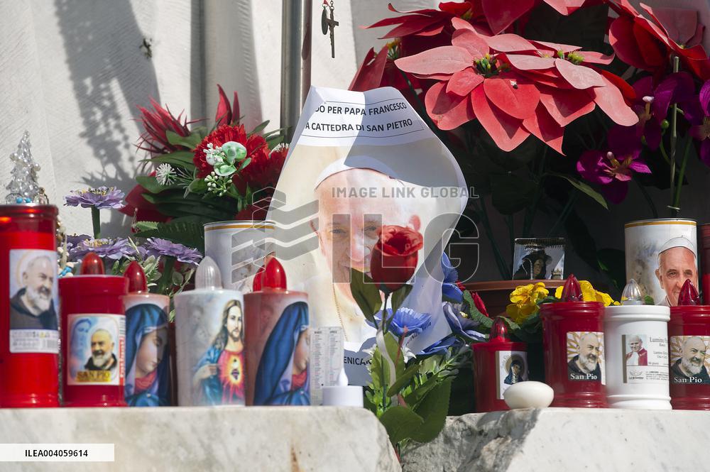 People Pray For Pope Francis at Gemelli Hospital - Rome