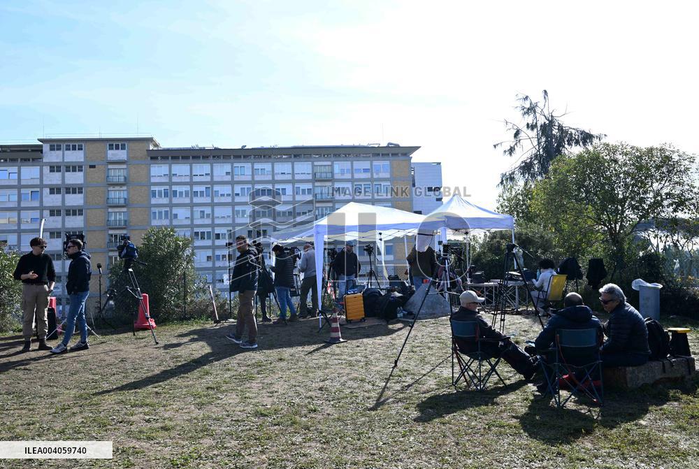 People Pray For Pope Francis at Gemelli Hospital - Rome